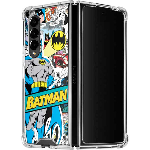 DC Comics Batman Vintage Pose Collage Art Galaxy Z Fold4 5G Clear Case